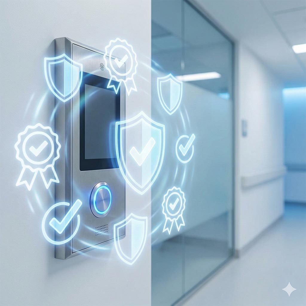 Para este título, o foco muda de "eficiência" para segurança, normas técnicas e legislação. No setor de saúde, "conformidade" é uma palavra-chave fortíssima para diretores e engenheiros clínicos que precisam seguir as normas da ANVISA (RDC 50) e da ABNT. Aqui estão as sugestões para otimizar esse post: Sugestão de Preenchimento Texto Alternativo (Alt Text): "Botão de chamada de emergência hospitalar em conformidade com as normas técnicas, garantindo a segurança do paciente em unidades de saúde.