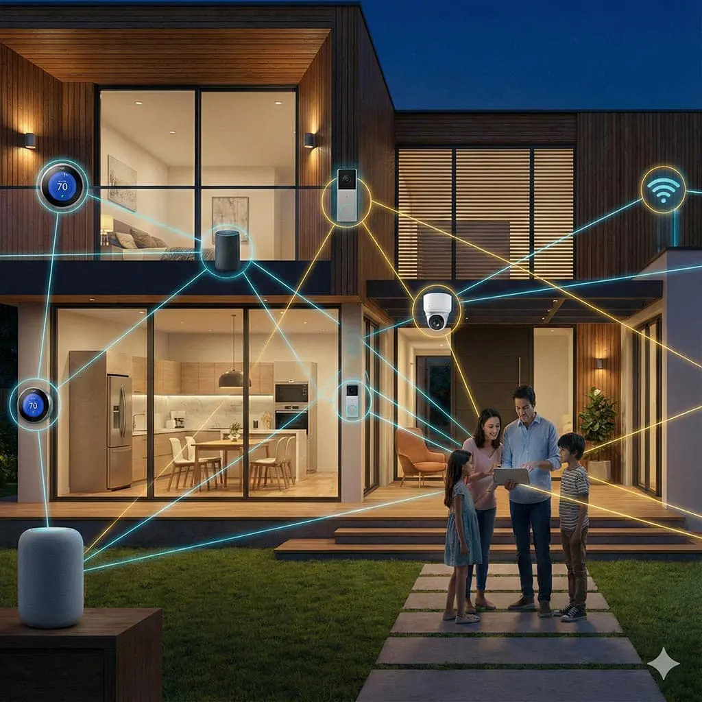 Conectividade IoT em cidade inteligente: automação para alto padrão residencial e hospitalar.